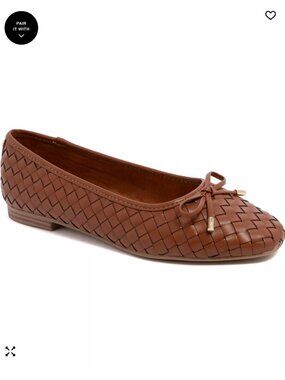 NIB - Jones New York Samera Cognac Woven Ballet Flats - 8.5